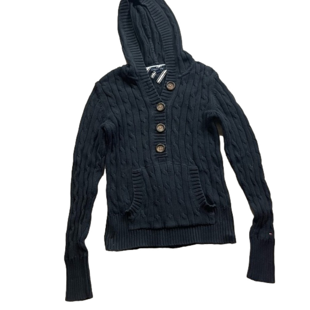 Tommy Hilfiger Women’s Black Knitted Pullover Sweater SMALL